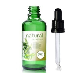50ml Green Glass Essential Oil Bottle With Glass Pipette