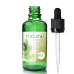 50ml Green Glass Essential Oil Bottle With CRC Glass Pipette