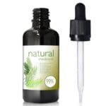 50ml Black Glass Essential Oil Bottle With CRC Glass Pipette