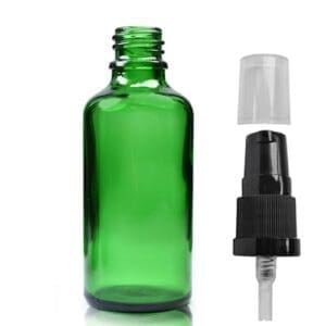 50ml Green Glass Bottle With Lotion Pump