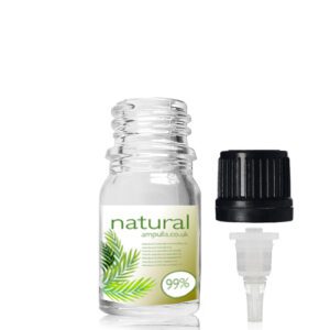 5ml Clear Glass Essential Oil Bottle With Black T/E Dropper Cap