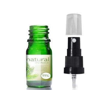 5ml Green Glass Essential Oil Bottle With Atomiser Spray