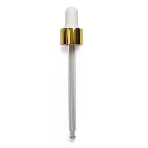 100mm white and gold pipette