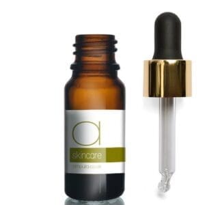 10ml Amber Glass Skincare Bottle With Luxury Gold Pipette