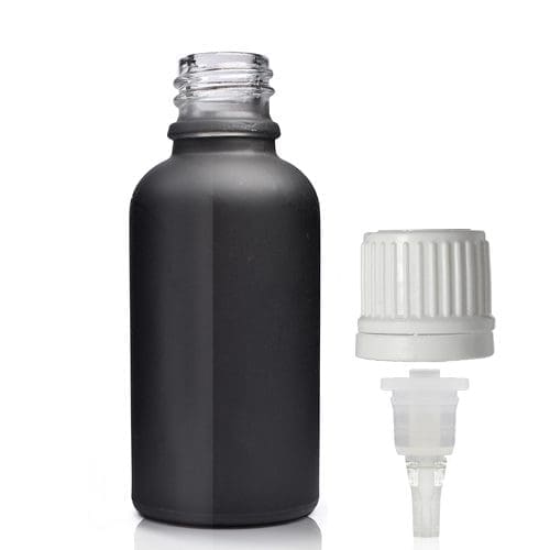 30ml Matte Black Glass Dropper Bottle With Dropper Cap
