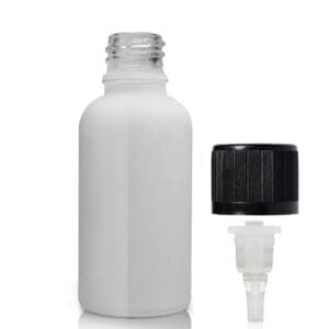 30ml White Glass Dropper Bottle With CRC Dropper Cap
