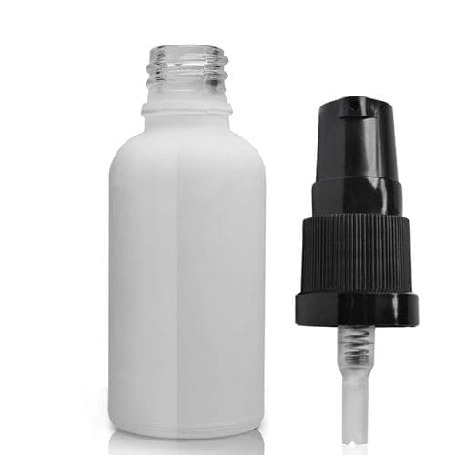30ml White Glass Dropper Bottle With Lotion Pump