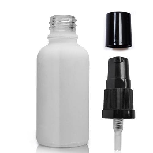 30ml White Glass Dropper Bottle With Lotion Pump