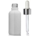 30ml White Glass Dropper Bottle With Luxury Pipette