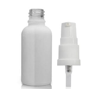 30ml White Glass Dropper Bottle With Lotion Pump