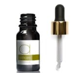 10ml Black Glass Skincare Bottle With Luxury Gold Pipette