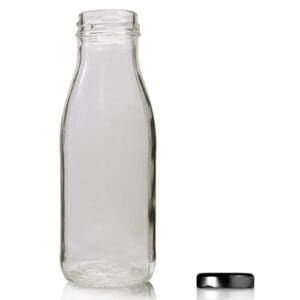 250ml Clear Glass Milk Bottle With Twist-Off Lid