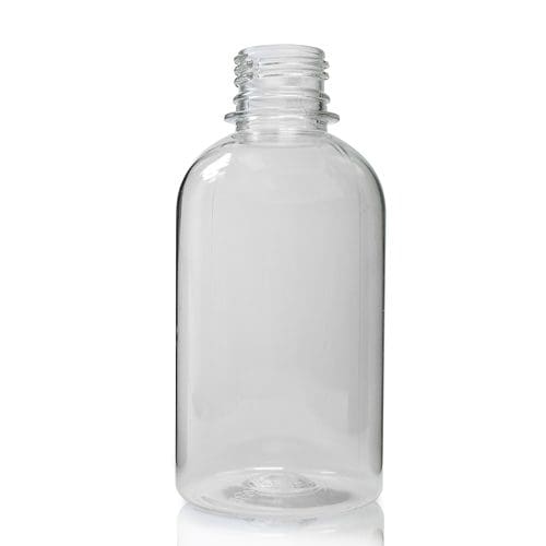 250ml Clear PET Boston Bottle With Red Band T/E Cap - Ampulla