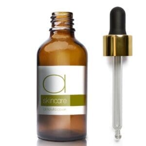 30ml Amber Glass Skincare Bottle With Luxury Gold Pipette