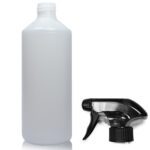 500ml HDPE Bottle In Natural Plastic With A Trigger Spray Cap