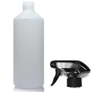 500ml HDPE Bottle In Natural Plastic With A Trigger Spray Cap
