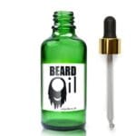 50ml Green Glass Beard Oil Bottle With Luxury Gold Pipette