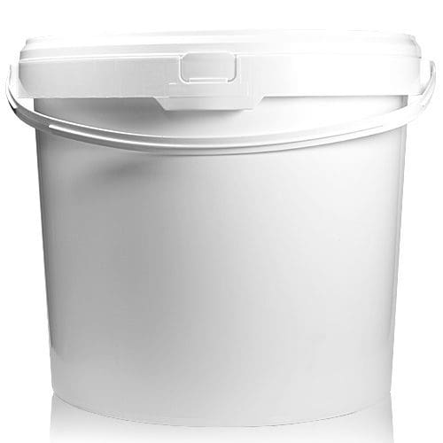 White Plastic Bucket With Plastic Handle 25 Litre Capacity Ampulla Ltd