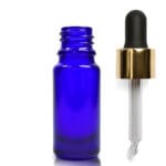 10ml Blue Glass Serum Bottle With Luxury Gold Pipette