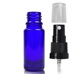 10ml Blue Glass Dropper Bottle with atomiser spray