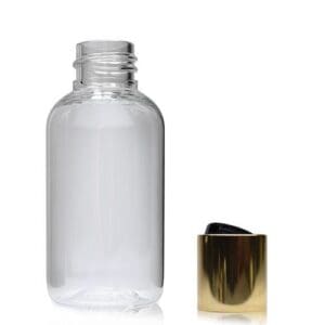 50ml Boston Bottle With Gold Disc Top Cap