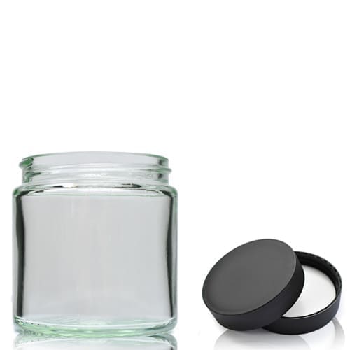 120ml Glass Cream Jar With Matt Black Cap