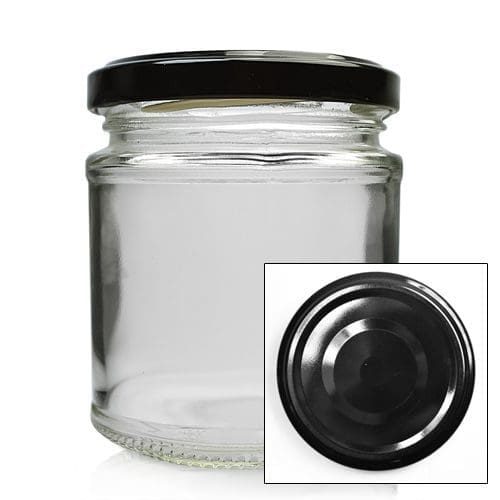 199ml Clear Glass Panel Jar With Lid