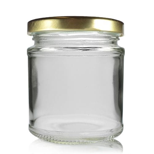 199ml Clear Glass Panel Jar With Lid