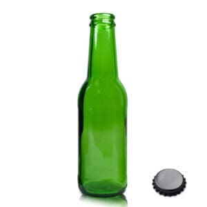 200ml Green Glass Beer Bottle With Crown Cap