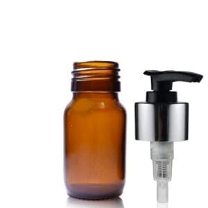 30ml Amber Glass Syrup Bottle & Premium Lotion Pump
