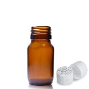 30ml Amber Glass Syrup Bottle & Medilock Cap