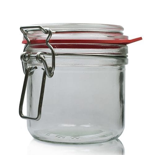 350ml Clear Glass Artisanal Jar With Hinged Lid