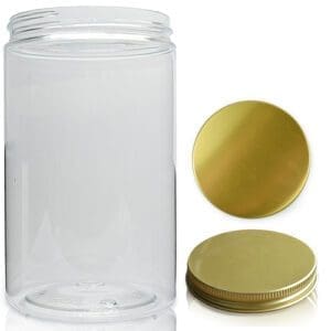 400ml Wide Neck Screw Top Jar With Gold Cap