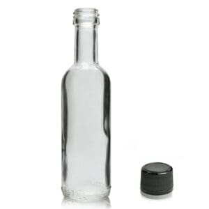 50ml Clear Glass Sortilege Bottle With Black Tamper Evident Cap