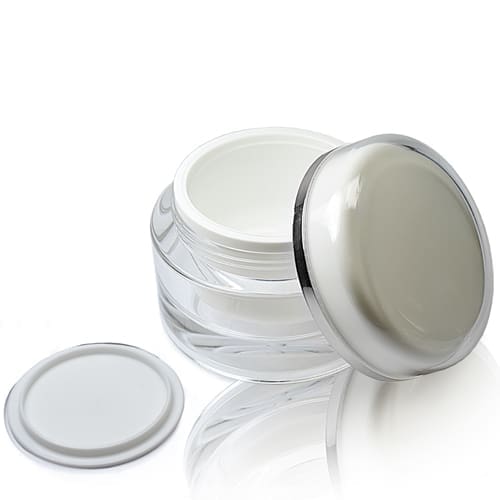 50ml Plastic Cosmetic Jar With Shive And Lid