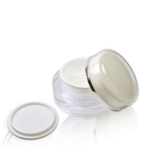 50ml Plastic Cosmetic Jar With Shive And Silver Lid