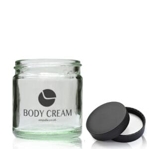 60ml Glass Cream Jar With Black Cap