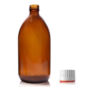 1000ml Amber Glass Syrup Bottle With Tamper Evident Cap