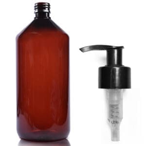 1000ml Amber Bottle With Lotion Pump