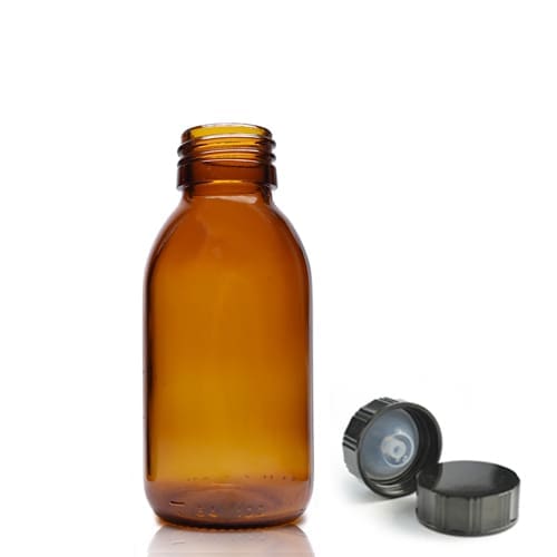 100ml Amber syrup bottle with cap