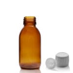 100ml Amber Glass Syrup Bottle & Tamper Evident Cap