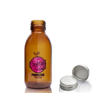 125ml Amber Glass Cocktail Bottle With Aluminium Cap