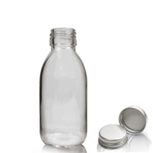 125ml Clear Glass Syrup Bottle With Aluminium Cap