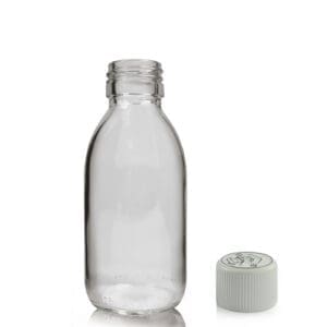 125ml Clear Glass Syrup Bottle With Child Resistant Cap