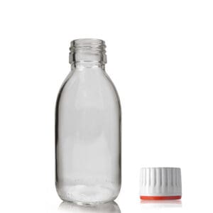125ml Clear Glass Syrup Bottle With Tamper Evident Cap