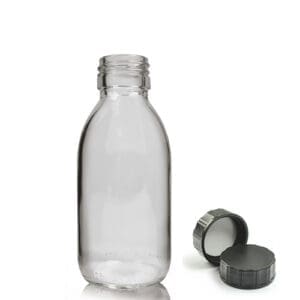 125ml Clear Glass Medicine Bottle With Screw Cap