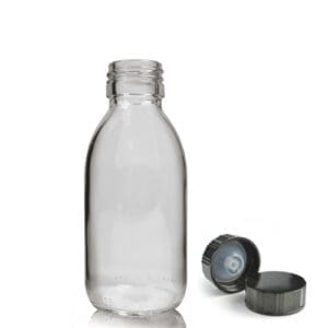 125ml Clear Glass Syrup Bottle With Polycone Cap