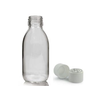 125ml Clear Glass Medicine Bottle With Medilock Cap