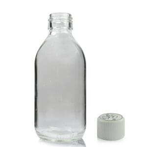 200ml Clear Glass Medicine Bottle With Child Resistant Cap