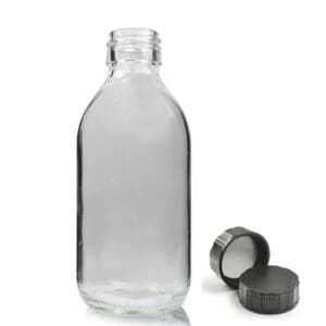 200ml Clear Glass Syrup Bottle With PP Screw Cap